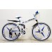 Bicycle Land Rover White-Blue on alloy wheels with 3 spoke wheels Bicycle Land Rover White-Blue on alloy wheels with 3 spoke wheels